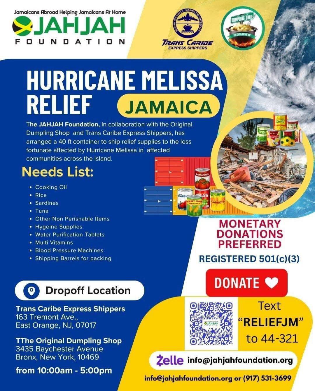 Donate To JAHJAH Foundation’s Hurricane Melissa Disaster Relief For Jamaica