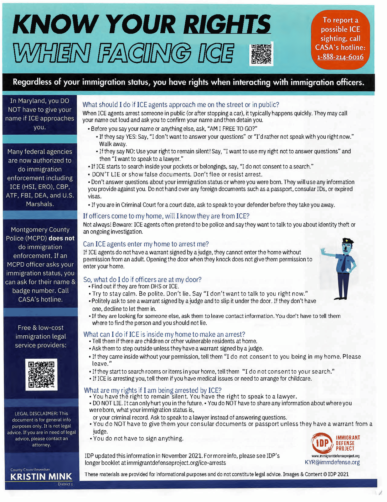 Know Your Rights when Facing ICE - ENGLISH